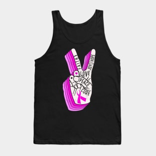 Faith Hope Love Peace Breast Cancer Awareness Gift Tank Top